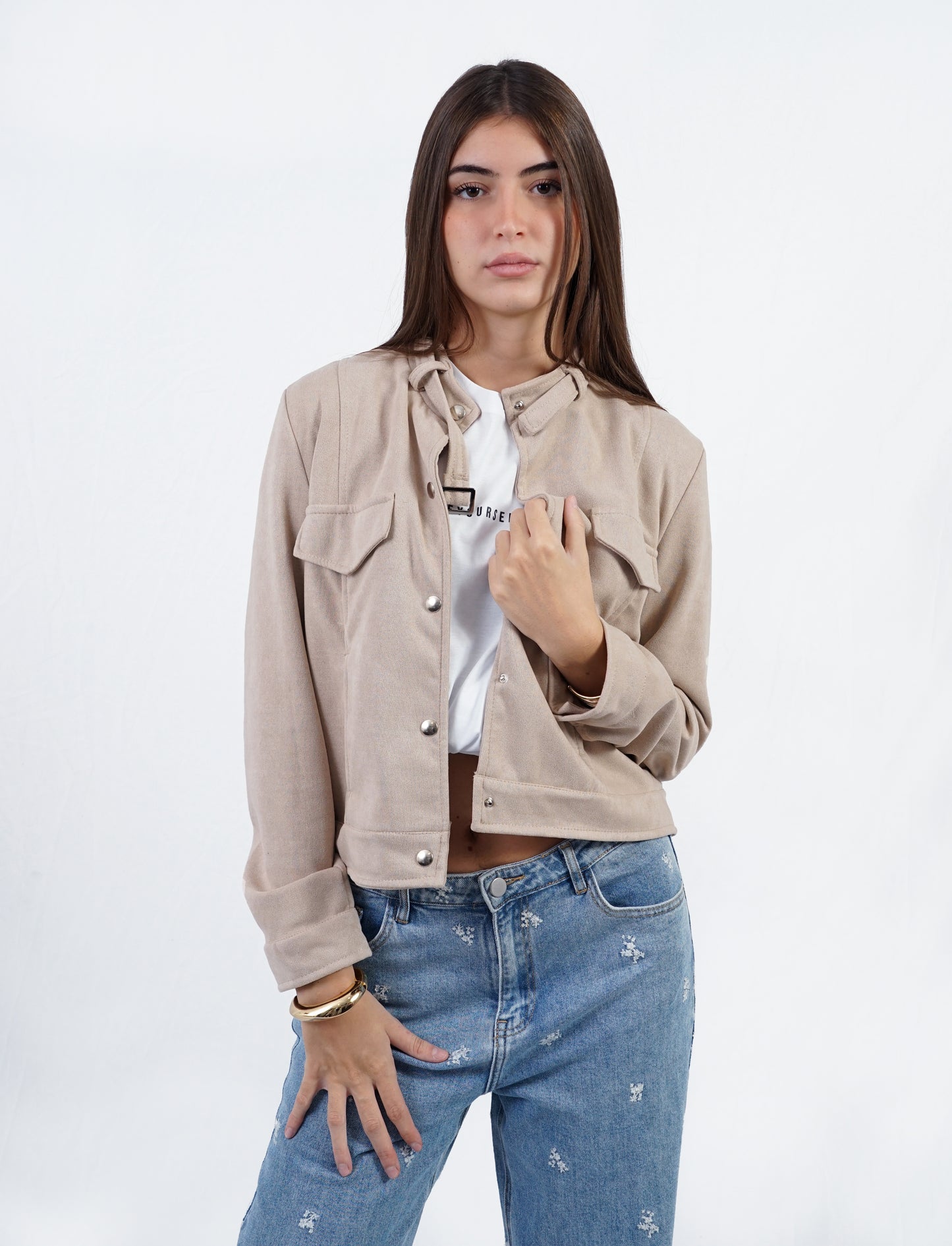 Scamosciato con bottoni